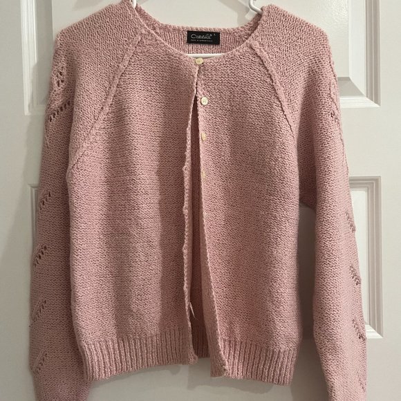 vintage pink cardigan - Picture 1 of 2